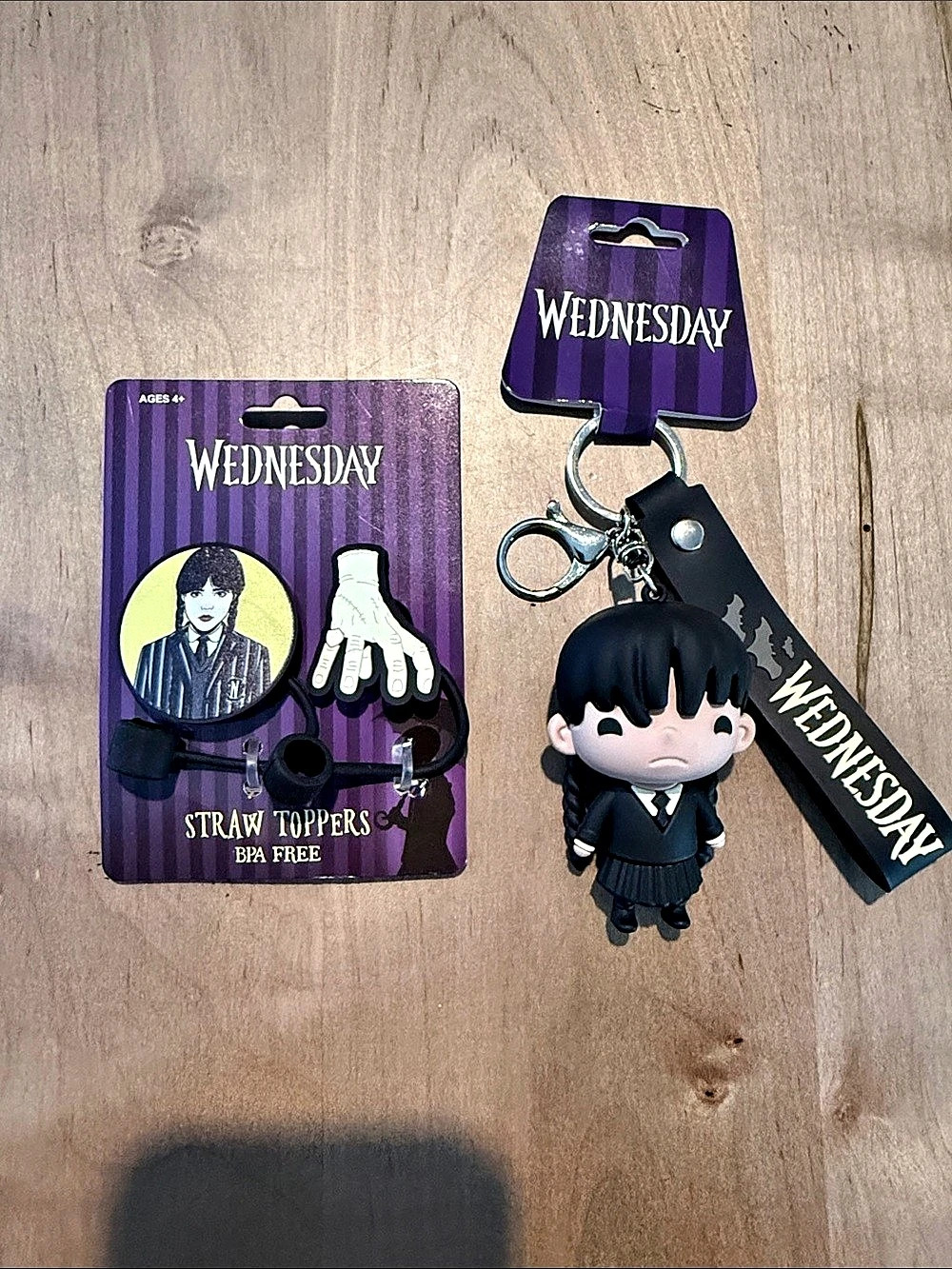 Wednesday Character Keychain & Straw Toppers